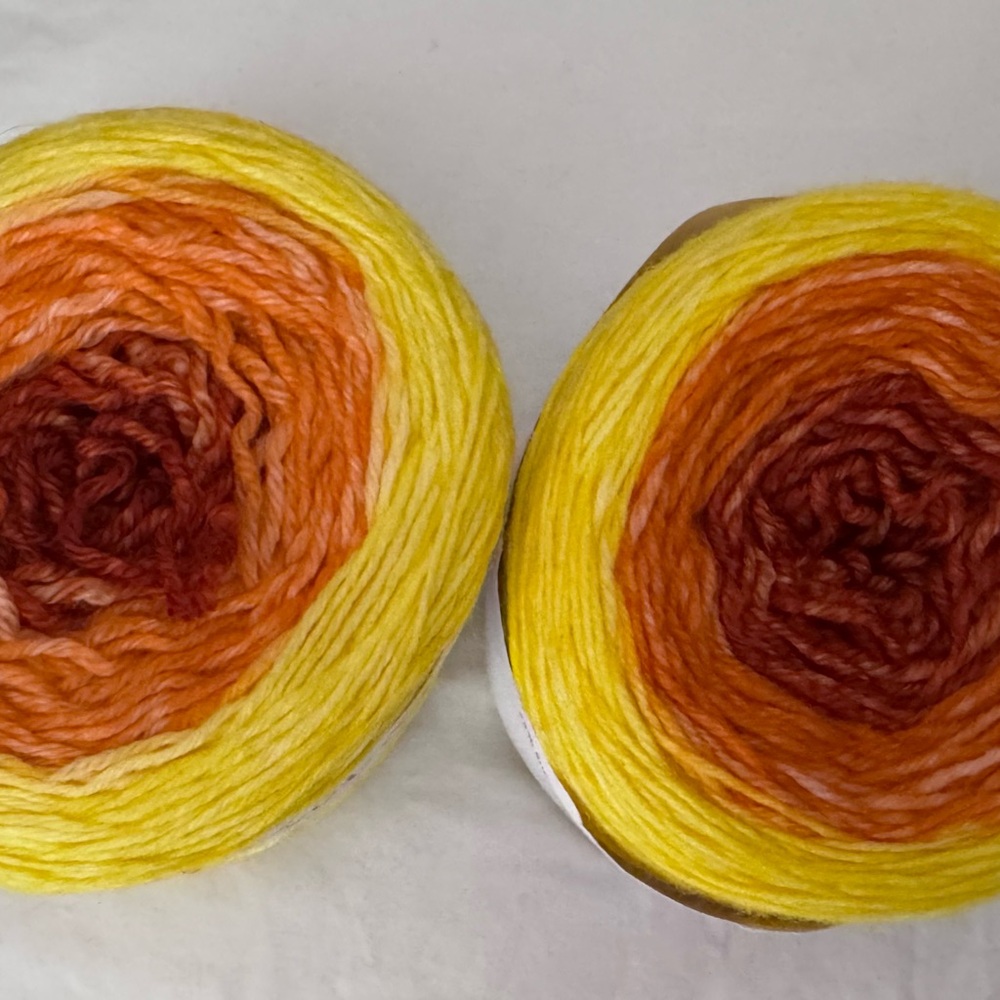 Yarn lot Knit Picks Stroll Gradient Yellow Orange and Red Yarn two cakes